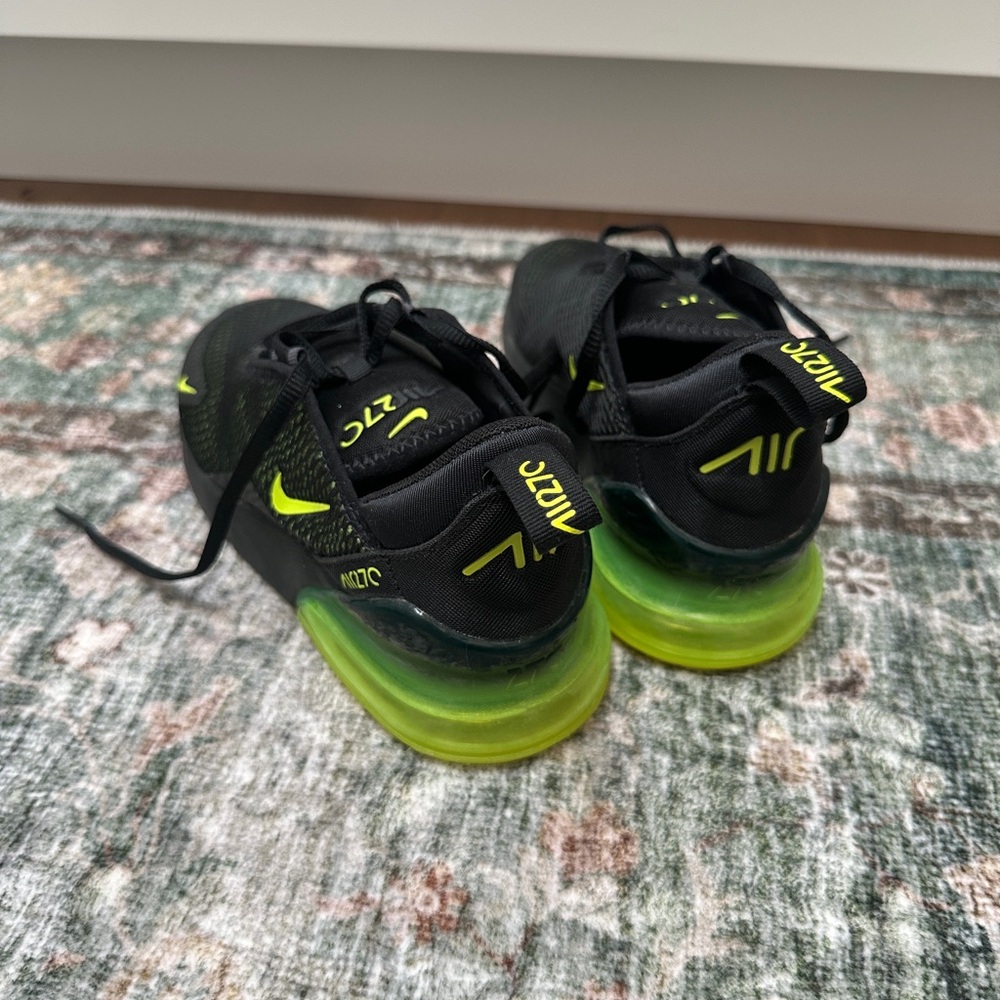 Nike Kids Air 270 Black and Neon Green Shoes